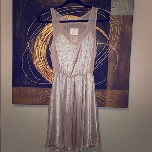 Foil Pleated Dress